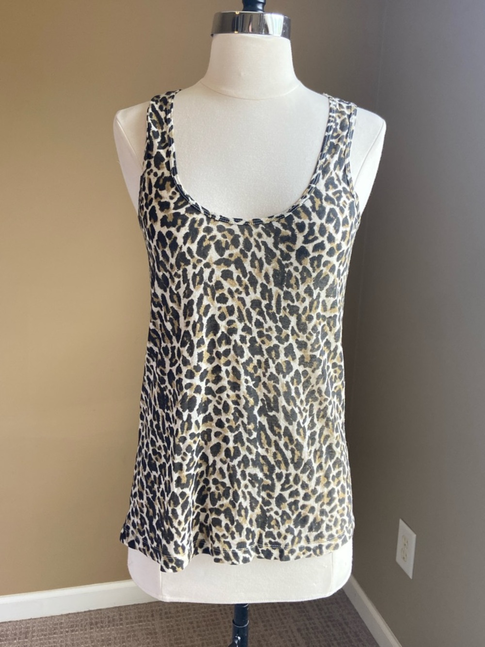 J.‎ Crew Leopard Print Sleeveless Tank Top - Neutral Animal Print, XSmall